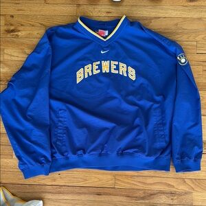 Nike Blue and Yellow V-Neck Sweater